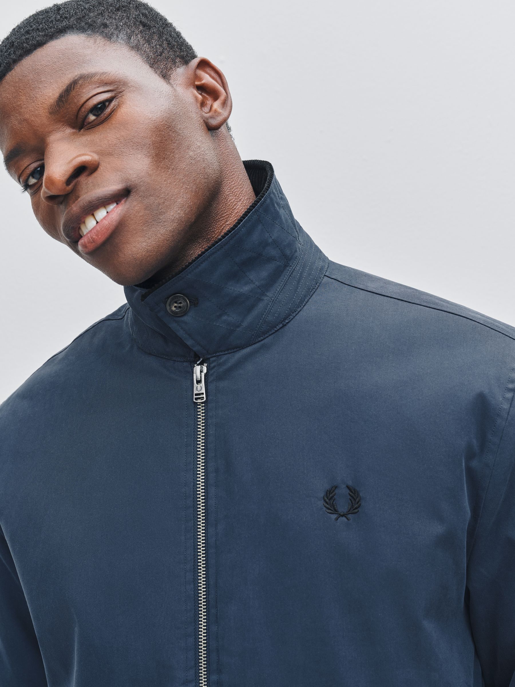 Buy Fred Perry Blue Cotton Caban Jacket from Next USA