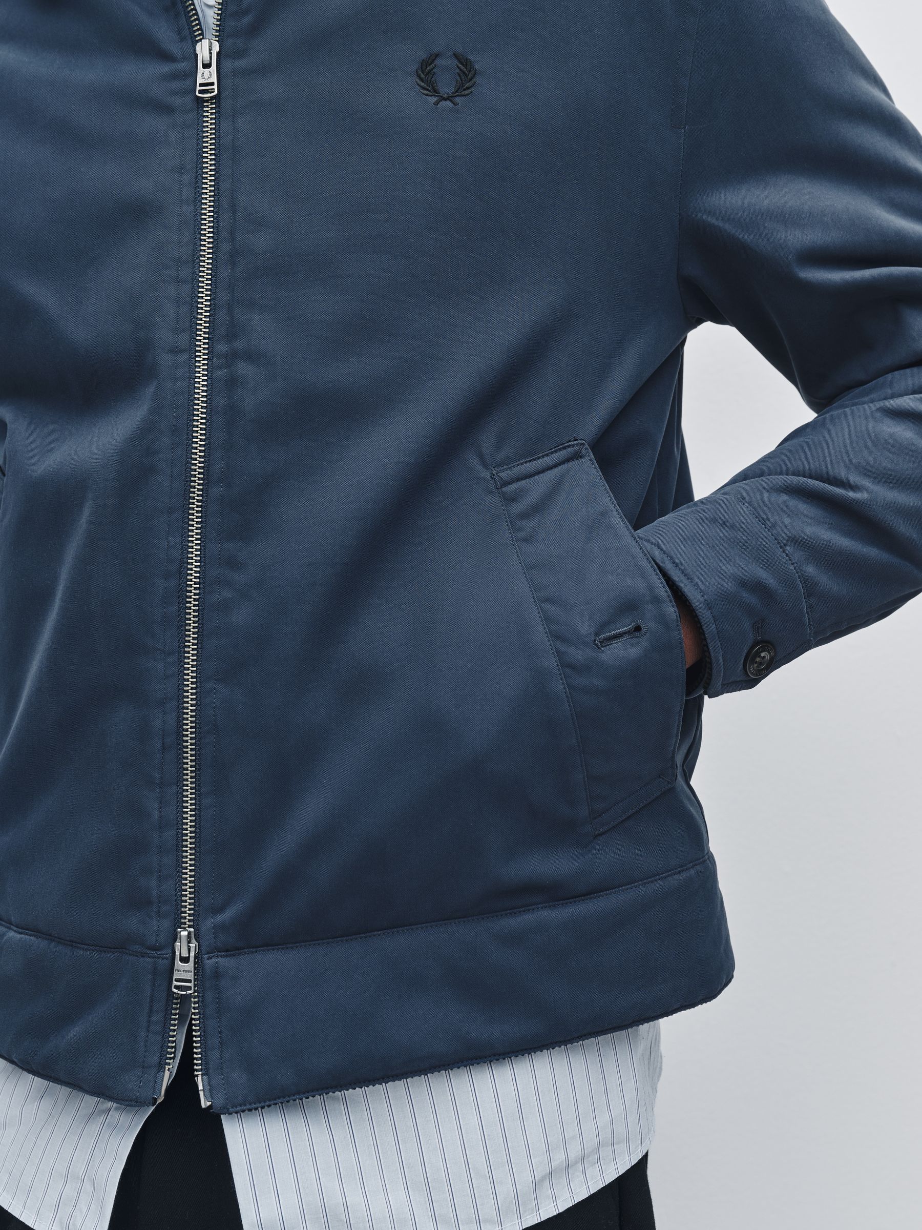 Buy Fred Perry Blue Cotton Caban Jacket from Next USA