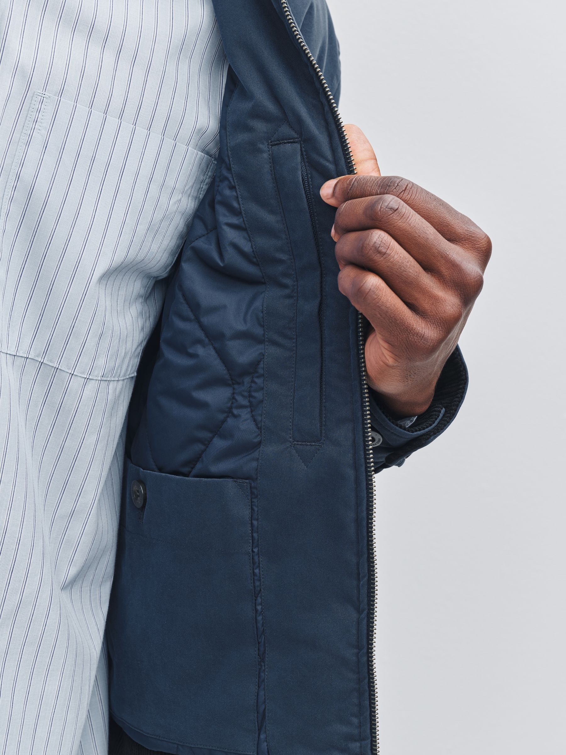 Buy Fred Perry Blue Cotton Caban Jacket from Next USA