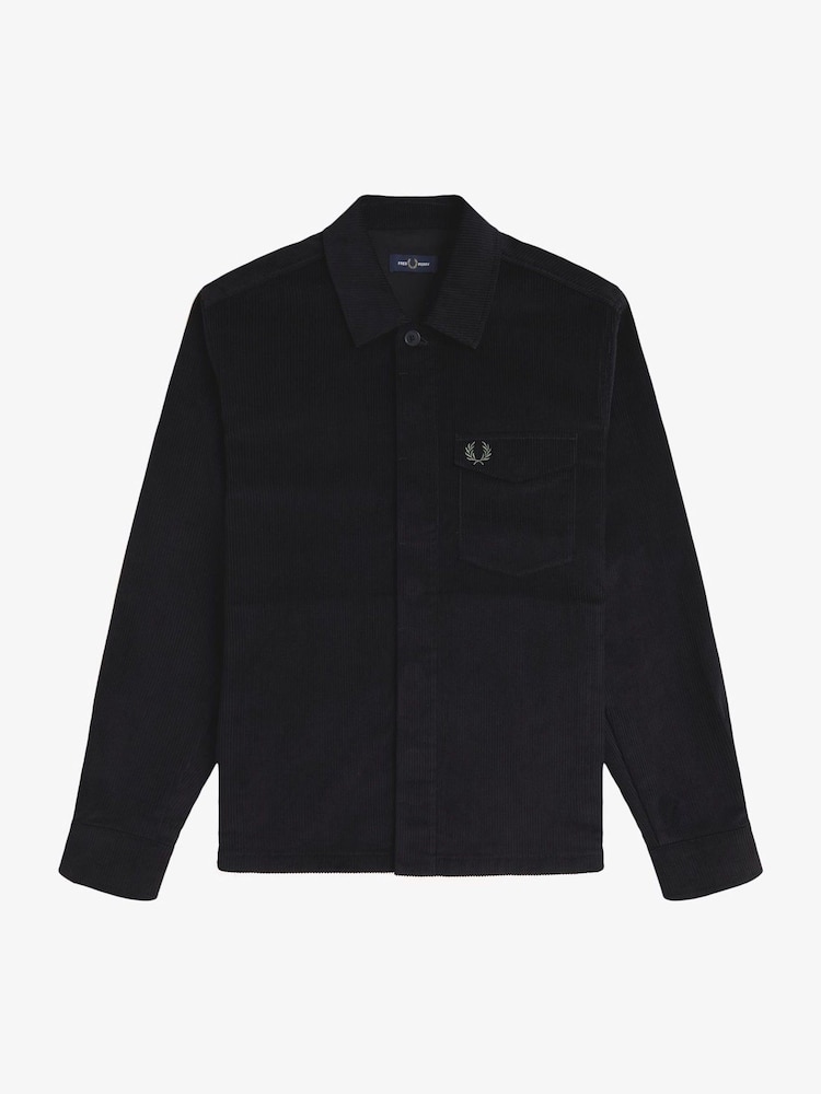 Fred Perry Black Corduroy Overshirt - Image 5 of 5