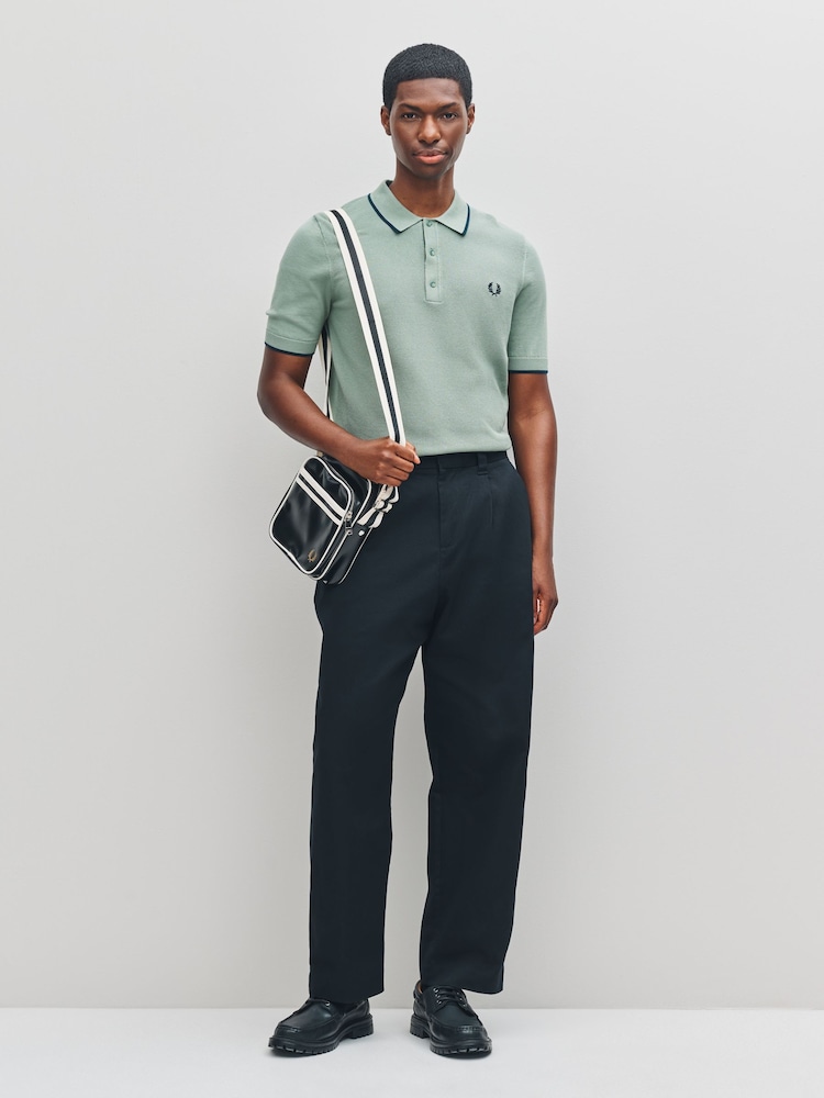 Fred Perry Green Pique Stitch Knitted Shirt - Image 2 of 7