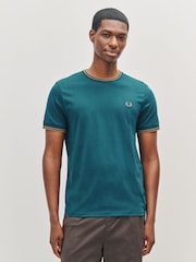 Fred Perry Blue Twin Tipped T-Shirt - Image 1 of 5