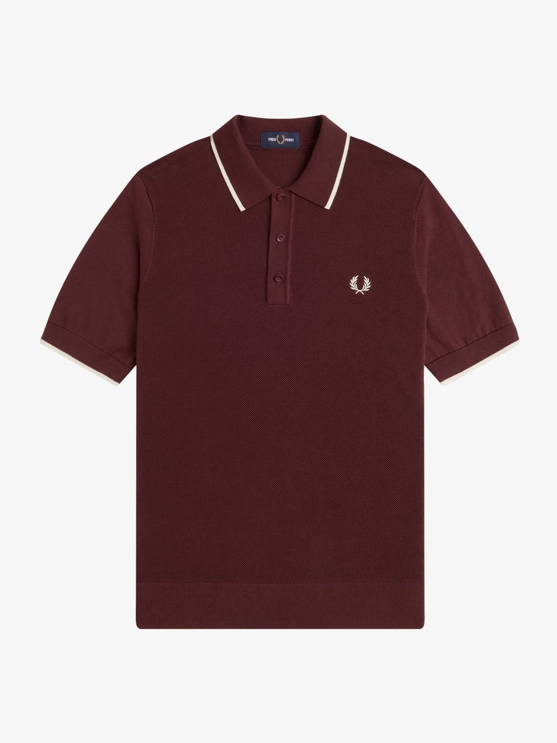 Przeglądaj Fred Perry Red Pique Stitch Knitted Shirt z Next
