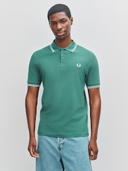 Fred Perry Green Twin Tipped Polo Shirt - Image 1 of 6
