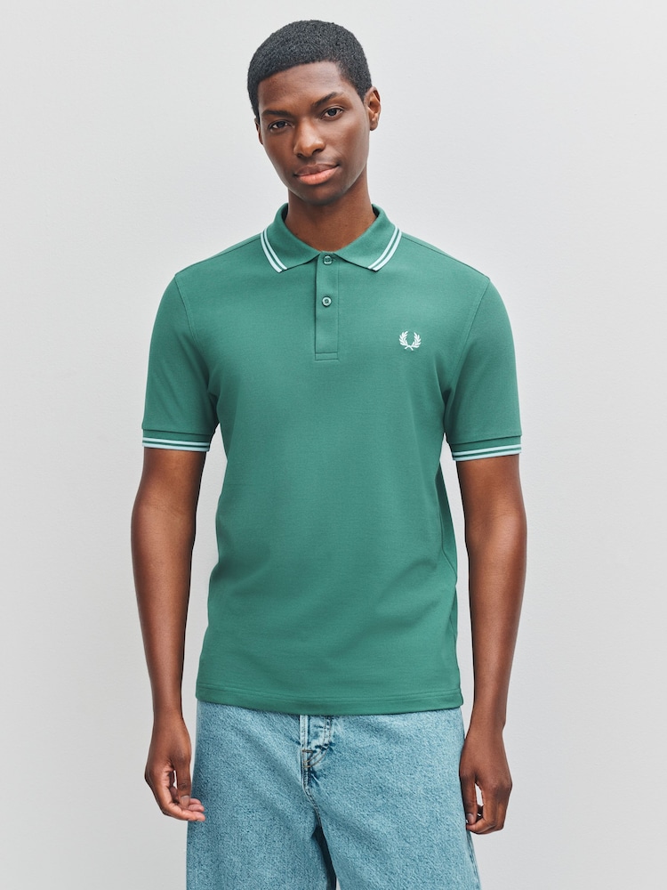 Fred Perry Green Twin Tipped Polo Shirt - Image 1 of 6
