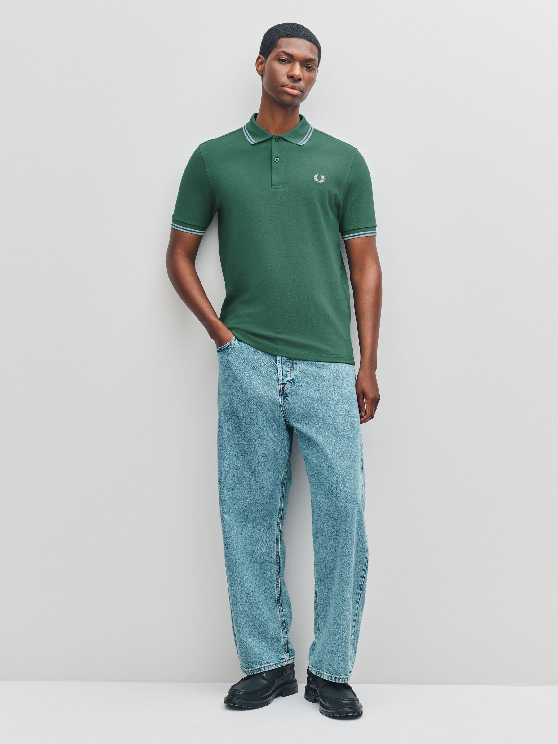 Buy Fred Perry Green Dark Tipped Polo Shirt from Next Indonesia