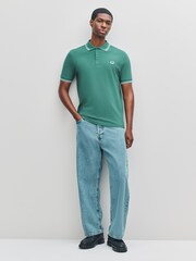Fred Perry Green Twin Tipped Polo Shirt - Image 3 of 6