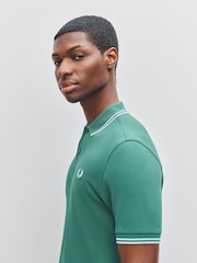 Fred Perry Green Twin Tipped Polo Shirt - Image 4 of 6