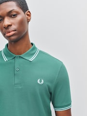 Fred Perry Green Twin Tipped Polo Shirt - Image 5 of 6