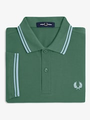 Fred Perry Green Twin Tipped Polo Shirt - Image 6 of 6