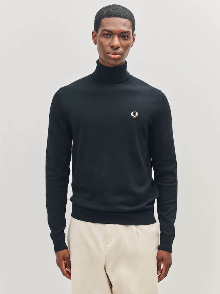 Fred Perry Roll Neck Black Jumper - Image 1 of 5