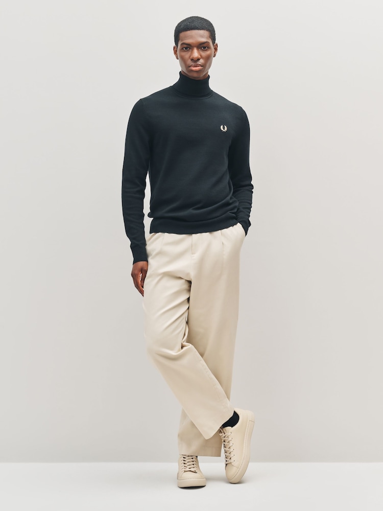 Fred Perry Roll Neck Black Jumper - Image 2 of 5