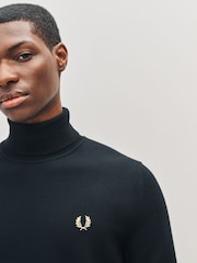 Fred Perry Roll Neck Black Jumper - Image 4 of 5