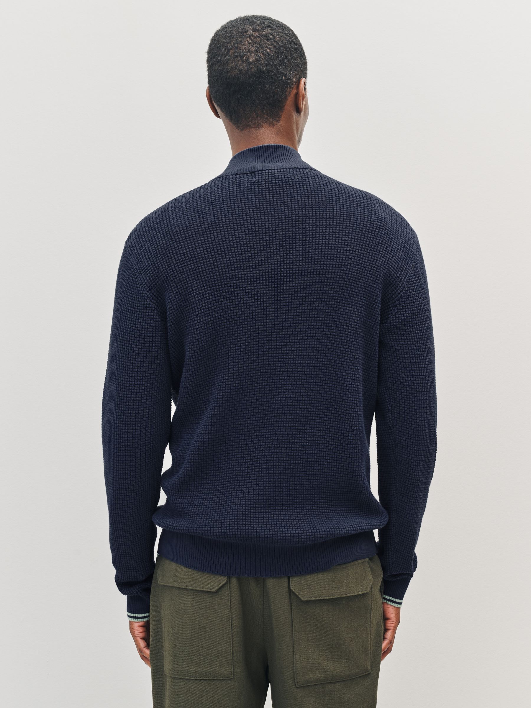 Buy Fred Perry Blue Waffle Stitch Half Zip Jumper from Next USA