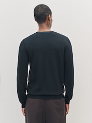 Fred Perry Black Pique Stitch Jumper - Image 3 of 5
