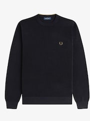 Fred Perry Black Pique Stitch Jumper - Image 5 of 5
