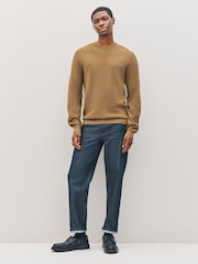 Fred Perry Pique Stitch Brown Jumper - Image 2 of 7