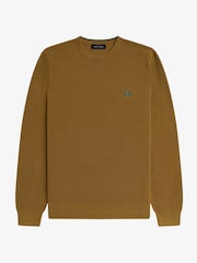 Fred Perry Pique Stitch Brown Jumper - Image 7 of 7