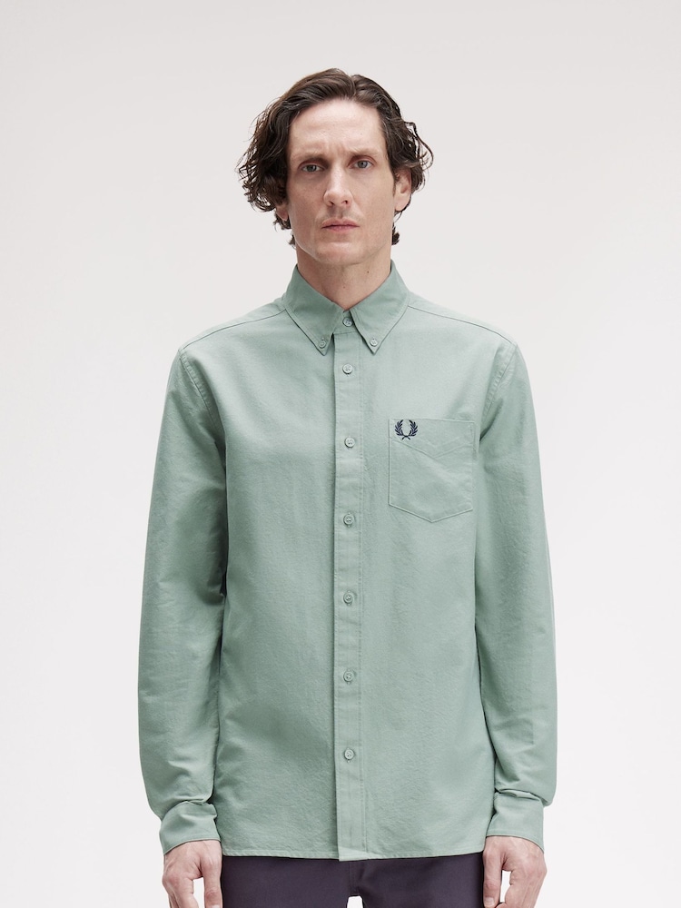 Fred Perry Green Oxford Shirt - Image 1 of 7 Fred Perry Green Oxford Shirt - Image 1 of 7