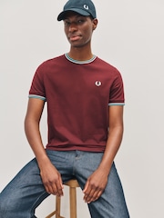 Fred Perry Red Twin Tipped T-Shirt - Image 1 of 5