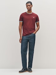 Fred Perry Red Twin Tipped T-Shirt - Image 2 of 5