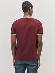 Fred Perry Red Twin Tipped T-Shirt - Image 3 of 5