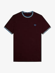 Fred Perry Red Twin Tipped T-Shirt - Image 5 of 5