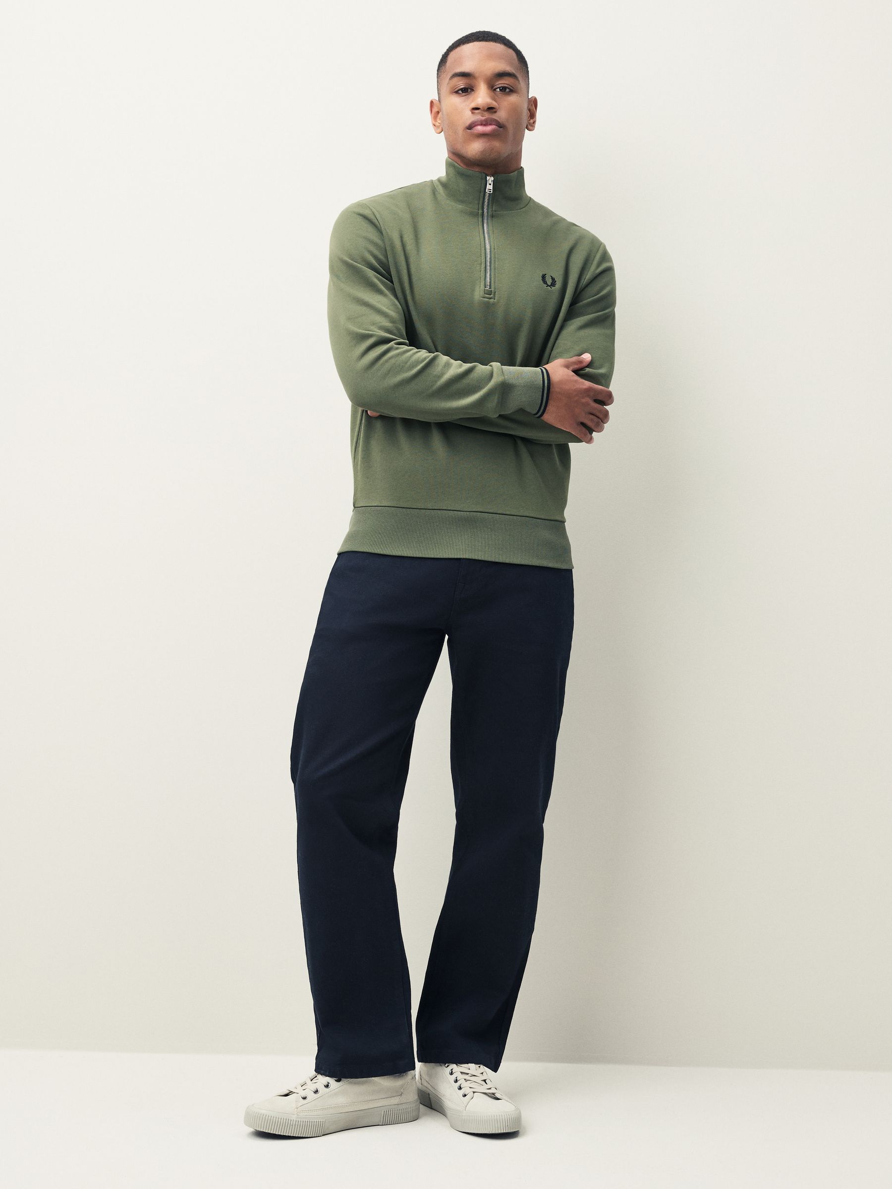 Buy Fred Perry Green Zip Sweatshirt from Next USA