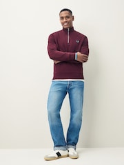 Fred Perry Red Half Zip Sweatshirt - Bild 3 von 7