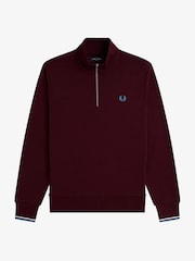 Fred Perry Red Half Zip Sweatshirt - Bild 7 von 7