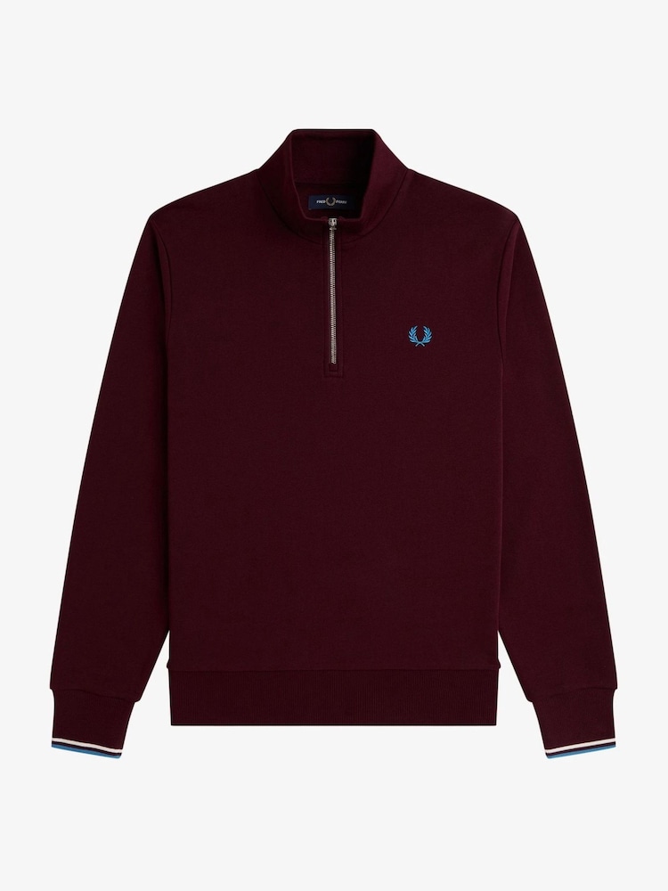 Fred Perry Red Half Zip Sweatshirt - Bild 7 von 7