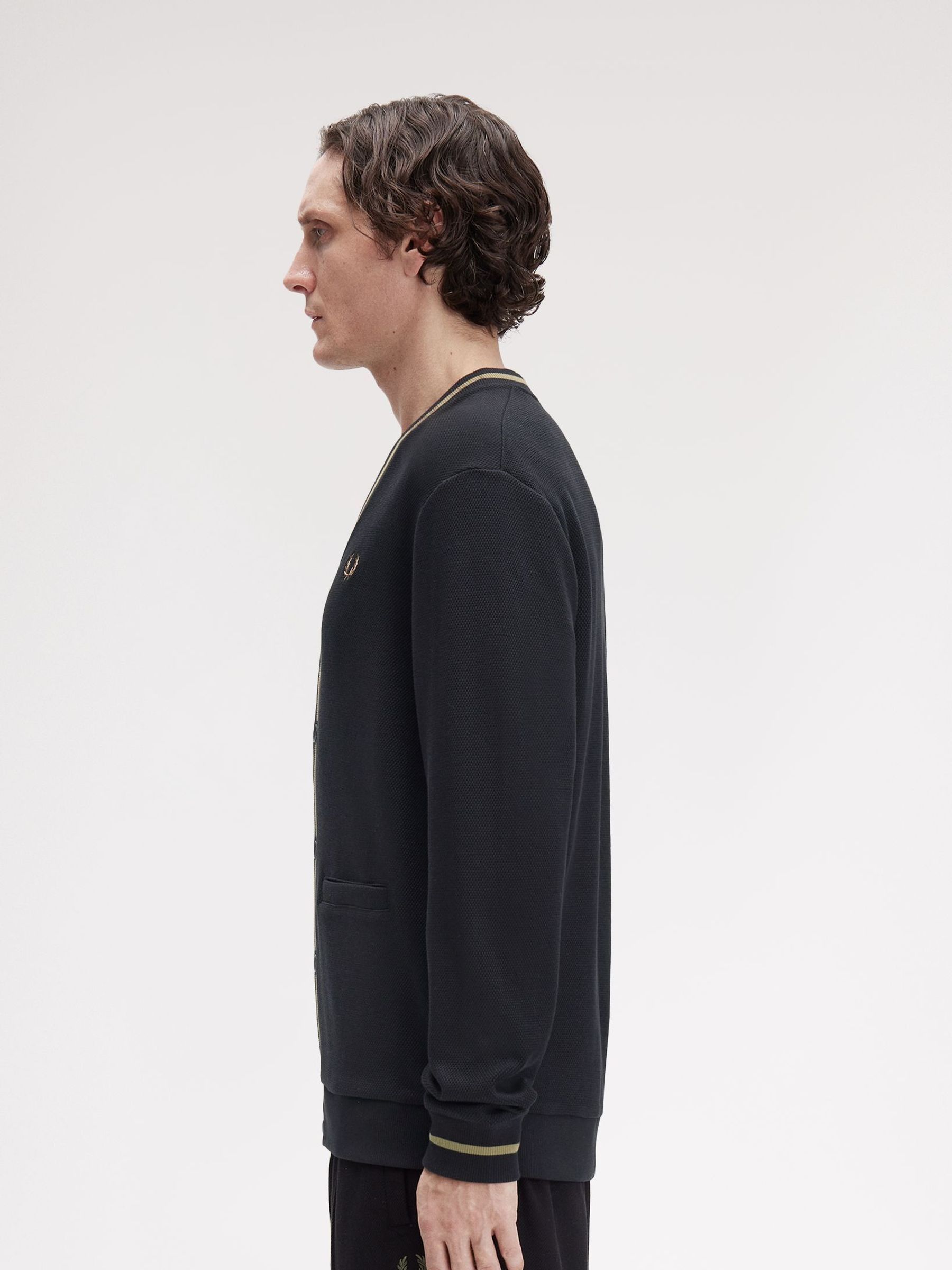【puchi】fred perry カーディガン（美品） Buy Fred Perry Tipped Pique Texture Black Cardigan from Next USA