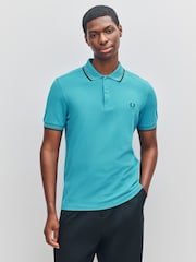 Fred Perry Blue Twin Tipped Polo Shirt - Image 1 of 5