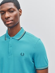 Fred Perry Blue Twin Tipped Polo Shirt - Image 4 of 5