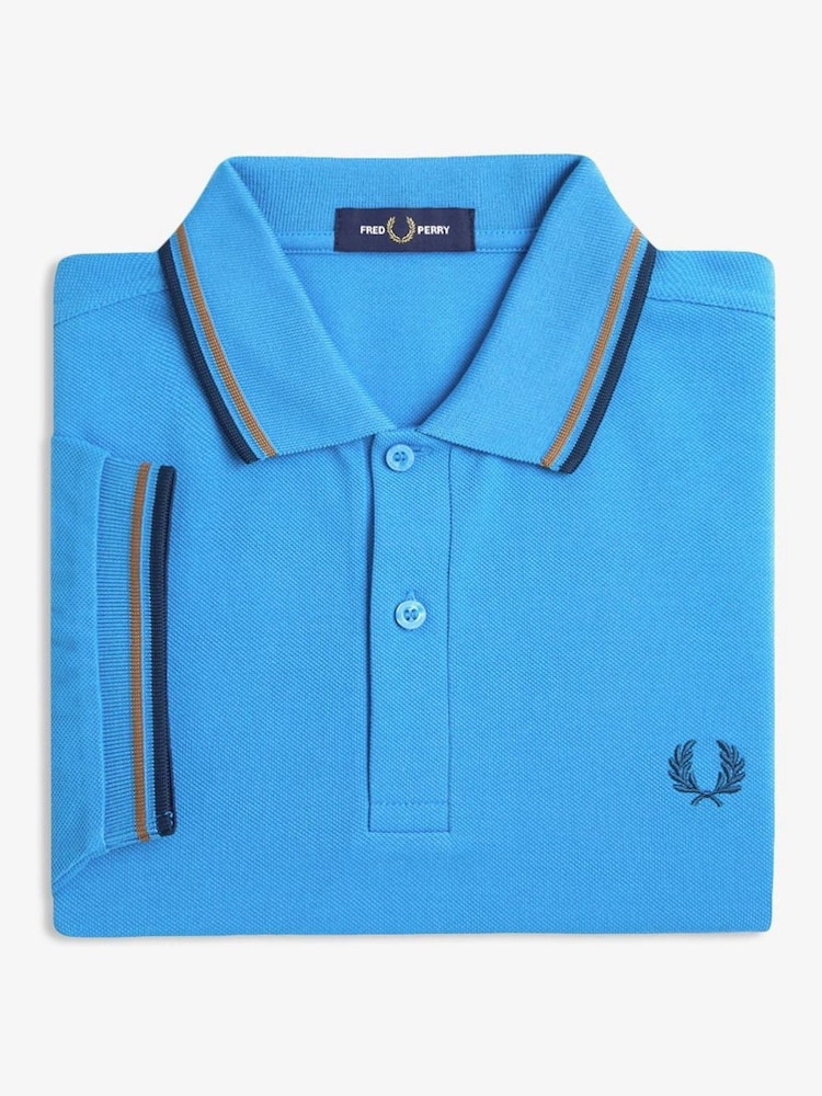 Fred Perry Blue Twin Tipped Polo Shirt - Image 5 of 5