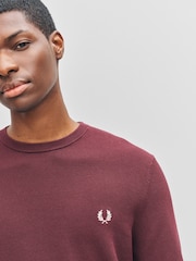Fred Perry Red Pique Stitch Jumper - Image 5 of 7