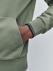 Fred Perry Green Tipped Hooded Sweatshirt - Image 5 of 6
