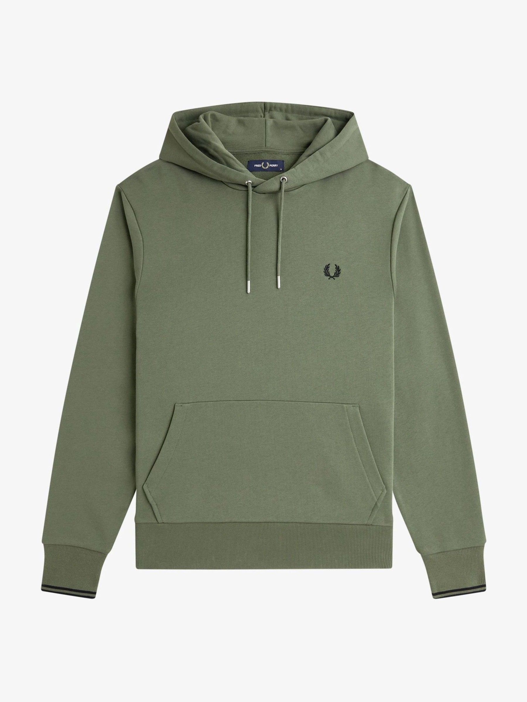 Buy Fred Perry Green Tipped Hooded Sweatshirt from Next USA