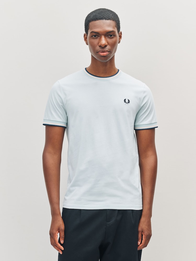 Fred Perry Blue Twin Tipped T-Shirt - Image 1 of 5
