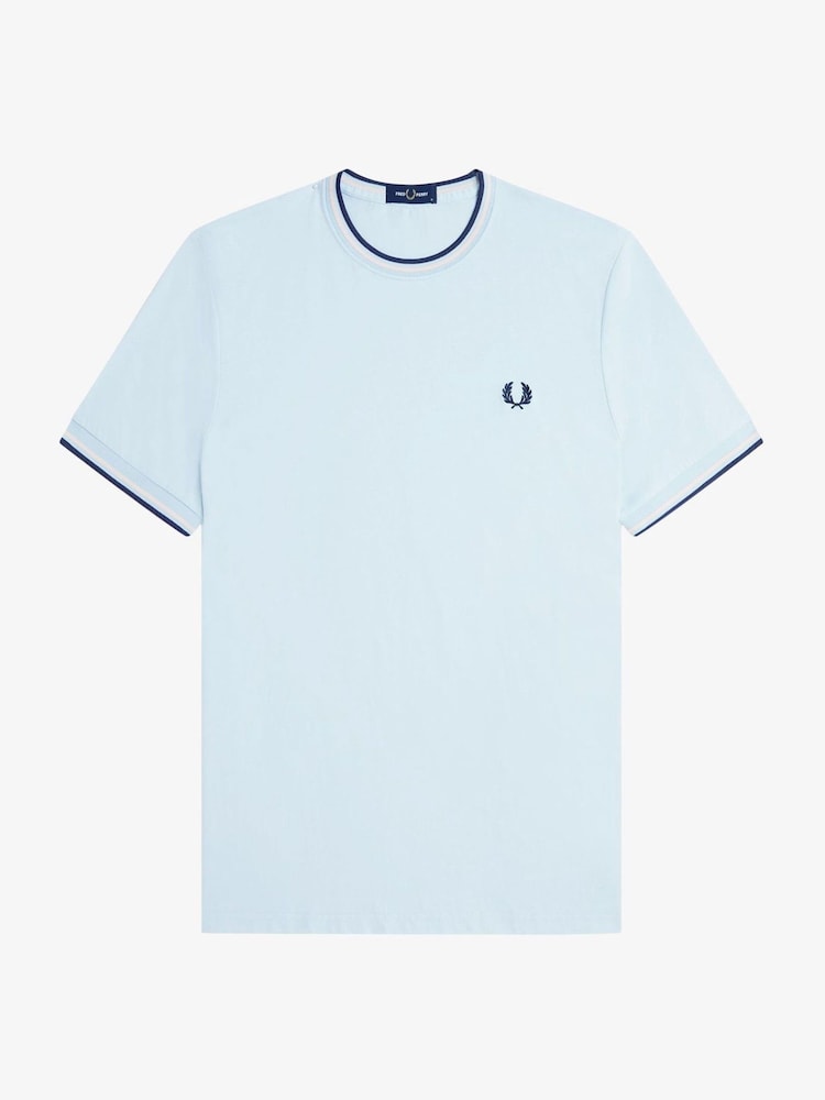 Fred Perry Blue Twin Tipped T-Shirt - Image 5 of 5