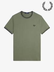 Fred Perry Green Twin Tipped T-Shirt - Image 1 of 3