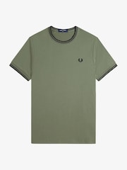 Fred Perry Green Twin Tipped T-Shirt - Image 3 of 3