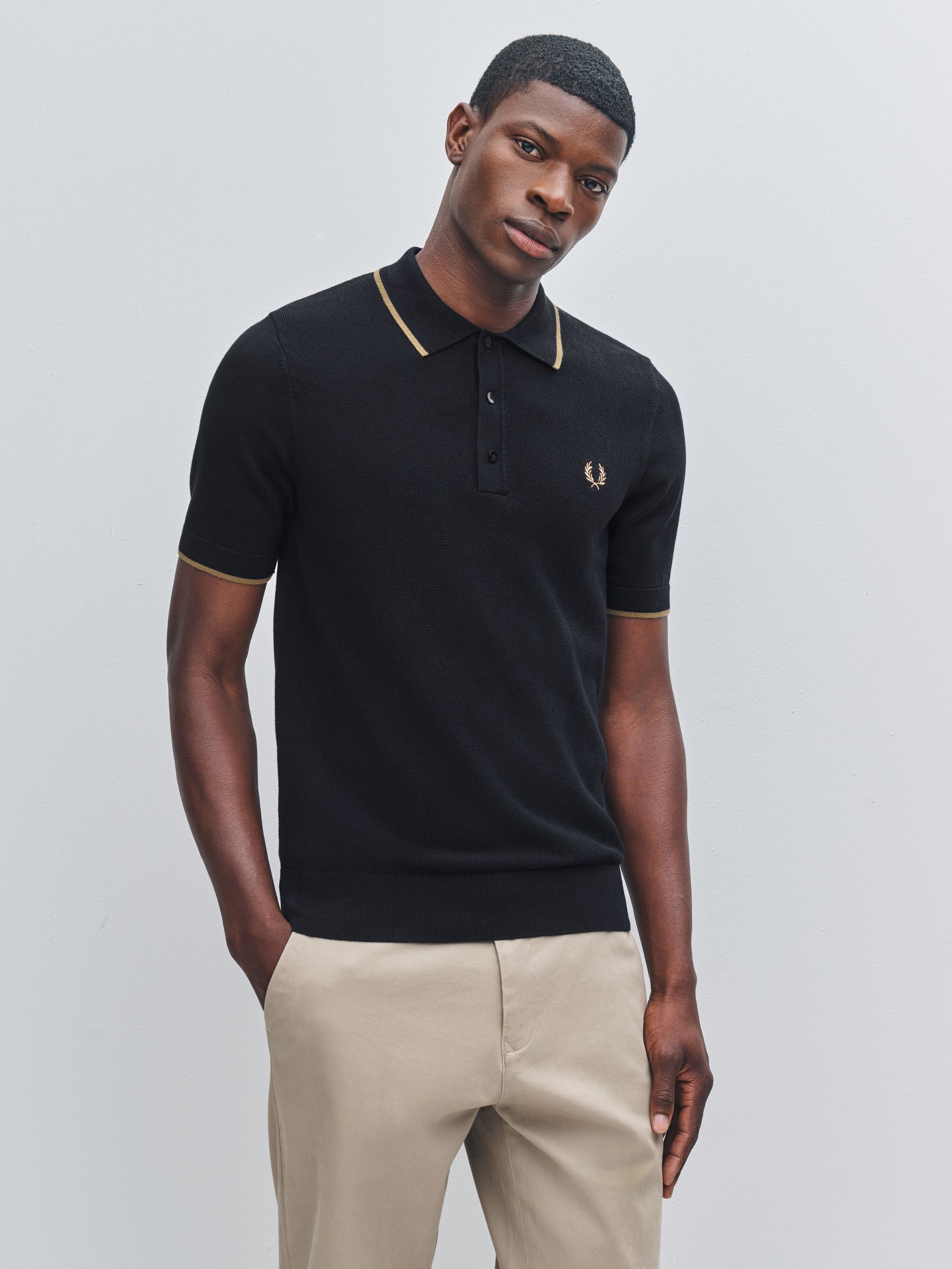 Buy Fred Perry Green Pique Stitch Knitted Shirt from Next USA