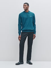 Fred Perry Blue Classic Knitted Shirt - Image 2 of 6