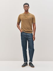 Fred Perry Brown Fred Perry Pique Stitch Knitted Brown  Polo Shirt - Image 3 of 7
