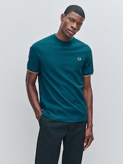 Fred Perry Blue Tipped Cuff Pique T-Shirt - Image 1 of 5