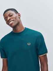 Fred Perry Blue Tipped Cuff Pique T-Shirt - Image 4 of 5