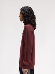 Fred Perry Red Red Roll Neck Jumper - Image 4 of 7