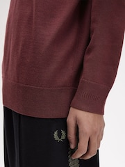 Fred Perry Red Red Roll Neck Jumper - Image 6 of 7