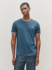 Fred Perry Blue Twin Tipped T-Shirt - Image 1 of 5